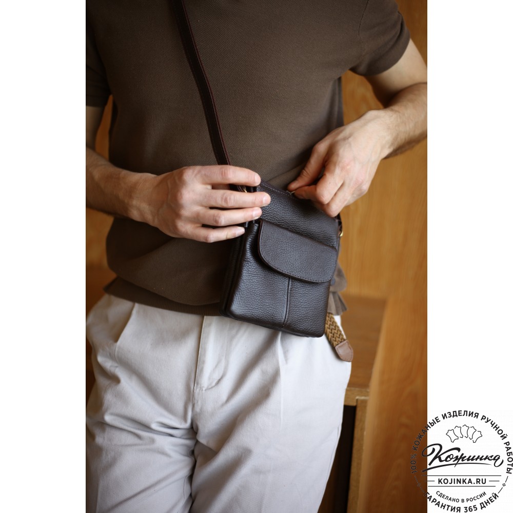 Кожаная сумка "Вуди" (чёрная)